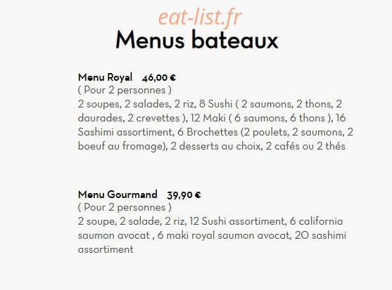 Sushi's Bar — carte page 10