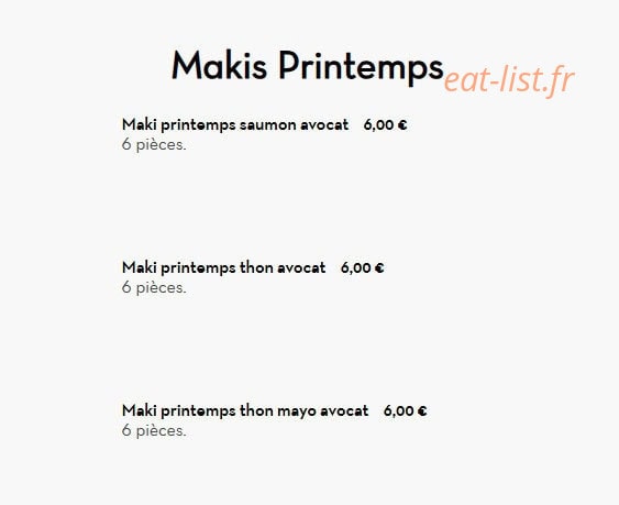 Sushi's Bar — carte page 23