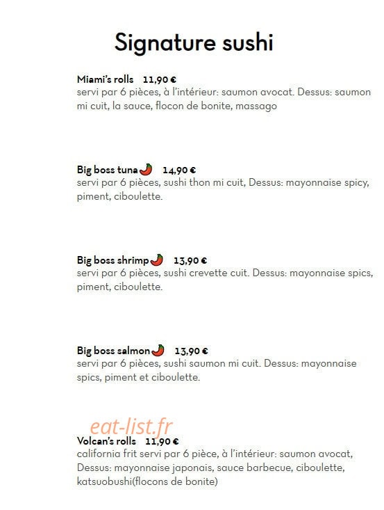 Sushi's Bar — carte page 17