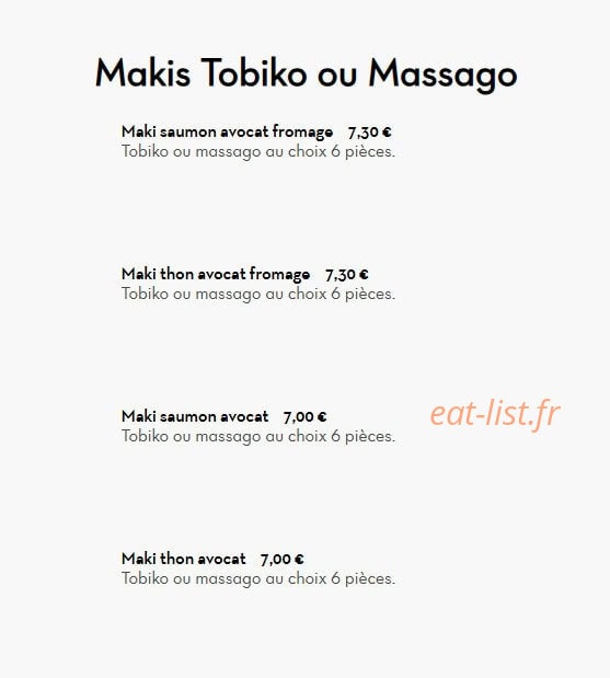 Sushi's Bar — carte page 11