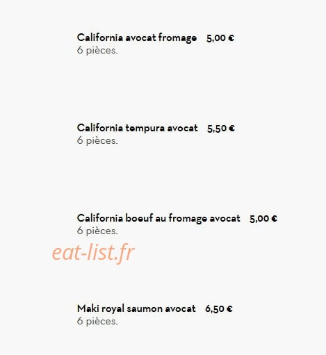 Sushi's Bar — carte page 13