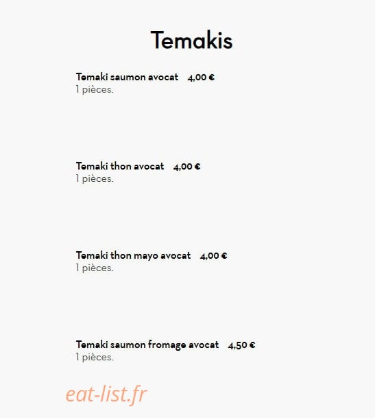 Sushi's Bar — carte page 15
