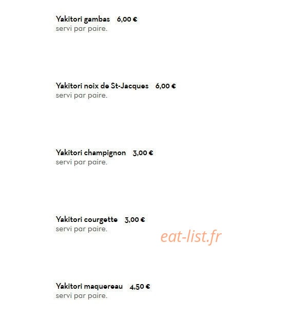 Sushi's Bar — carte page 31