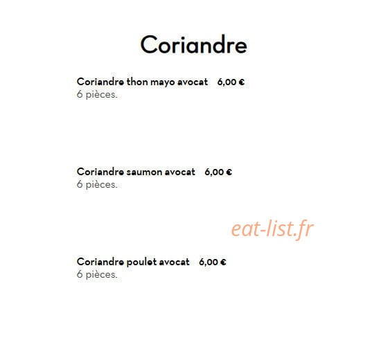 Sushi's Bar — carte page 14