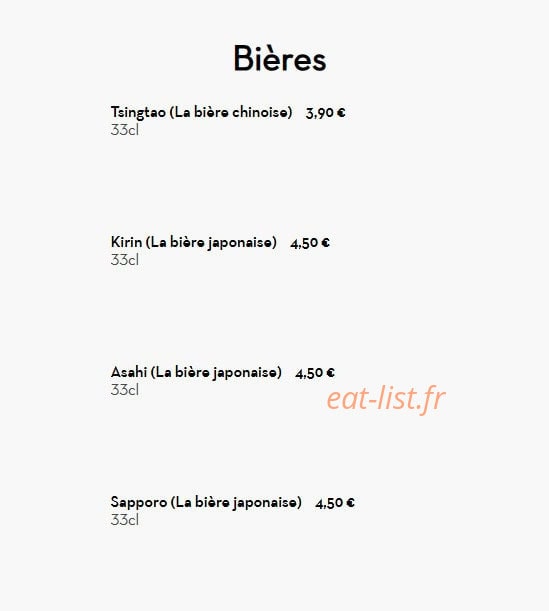 Sushi's Bar — carte page 36