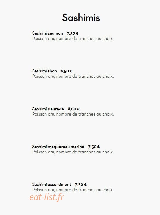 Sushi's Bar — carte page 16