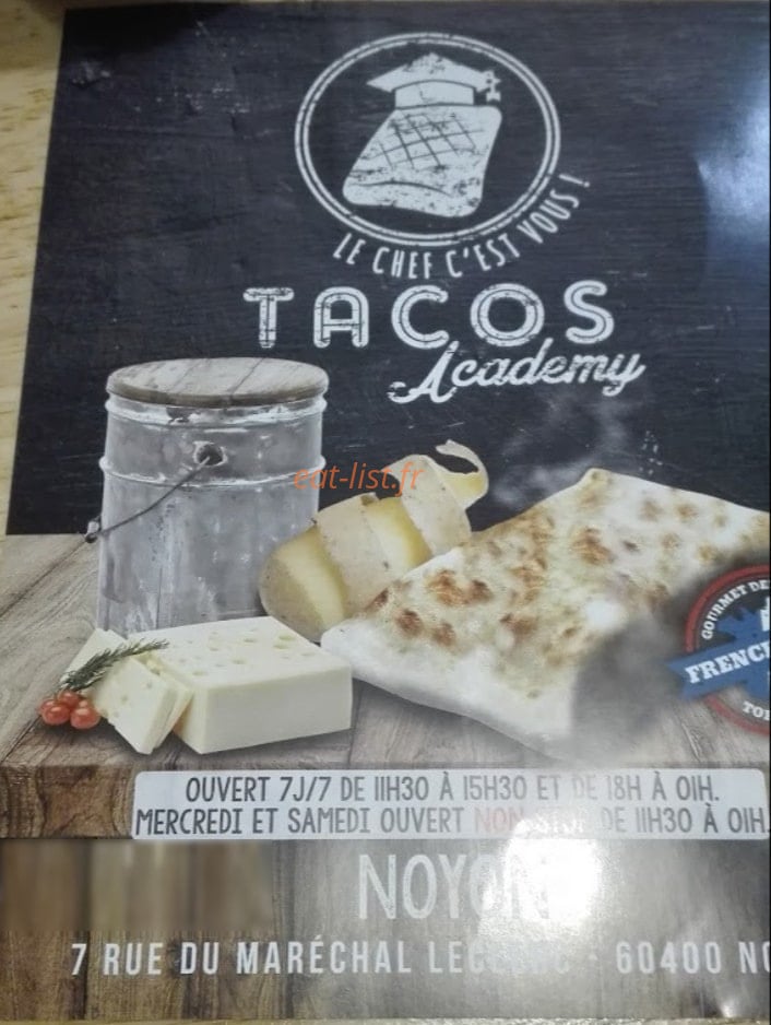 Tacos Academy — carte page 1