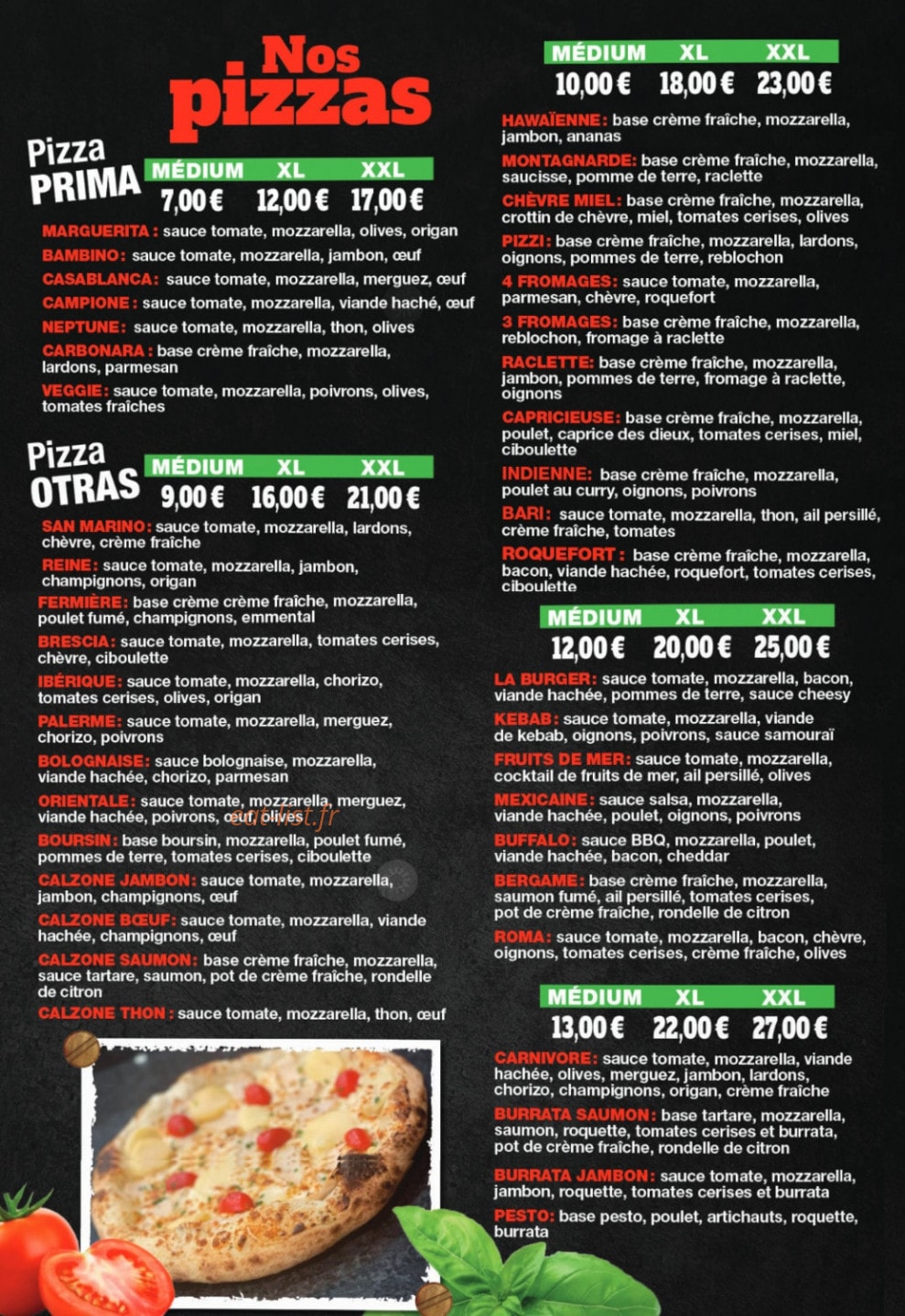 Pizza Pinos — carte page 2