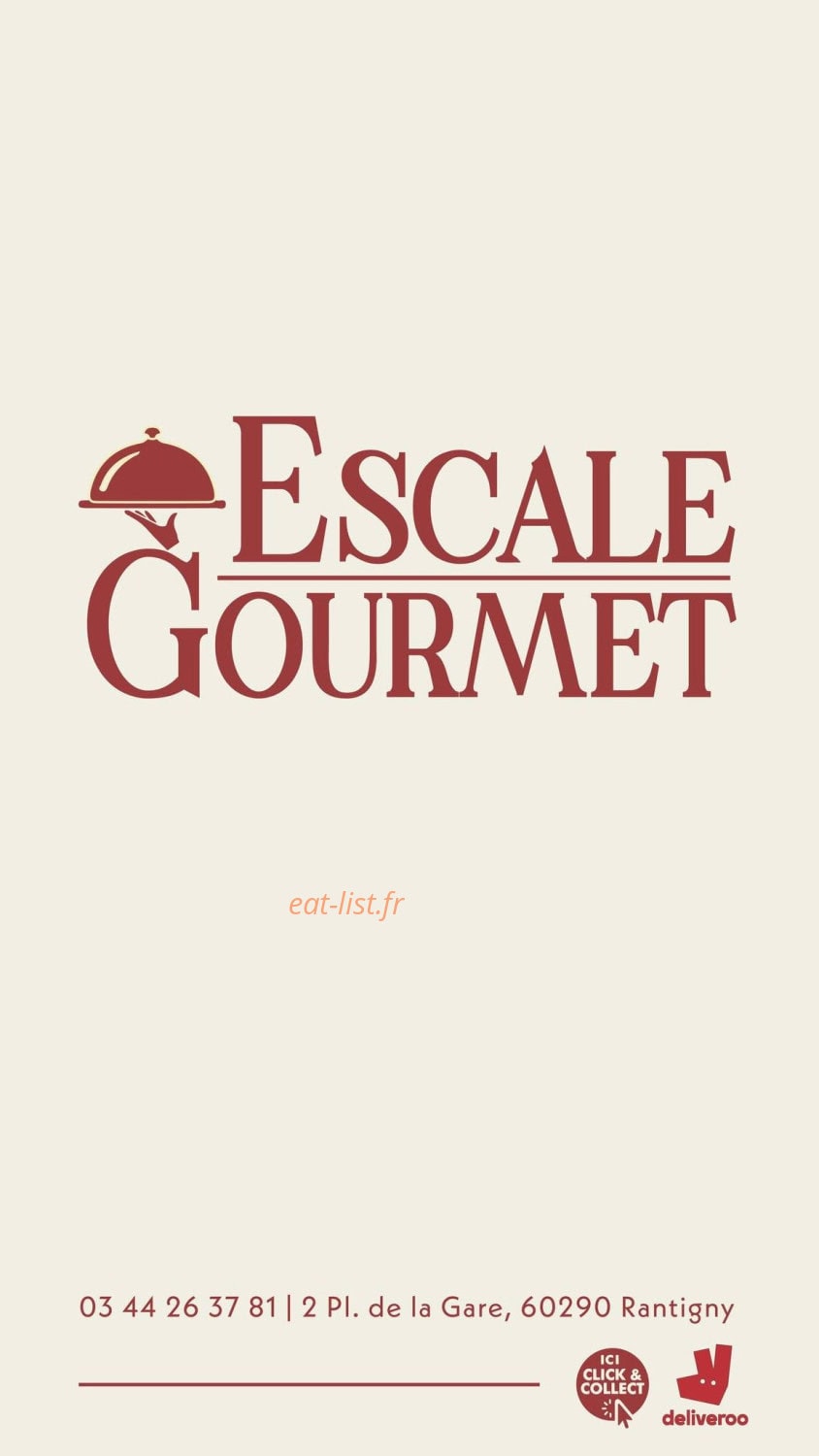 Escale Gourmet — carte page 1