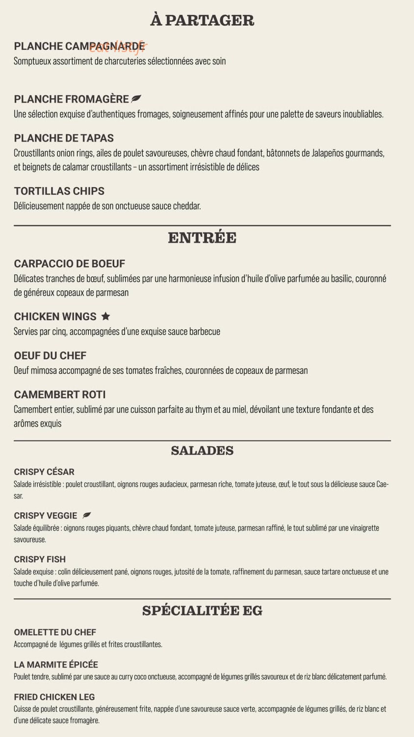 Escale Gourmet — carte page 3