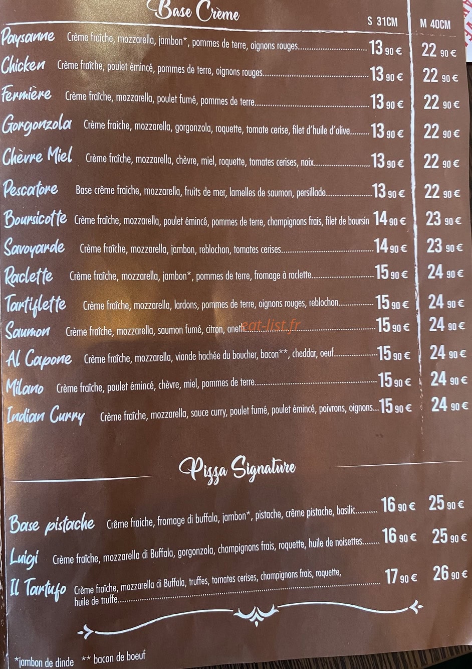 Napoli Pizza — carte page 2