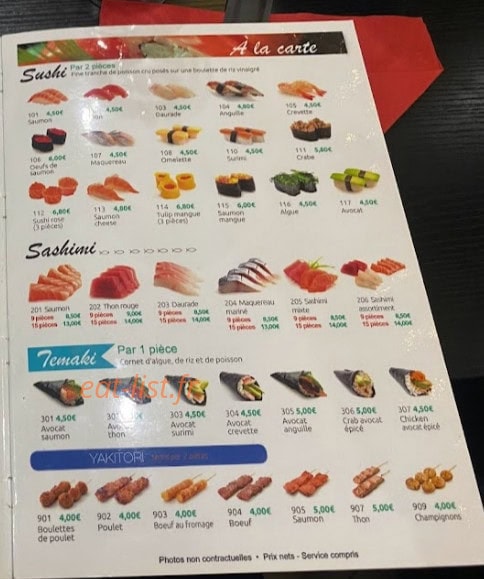 Ume sushi — carte page 3
