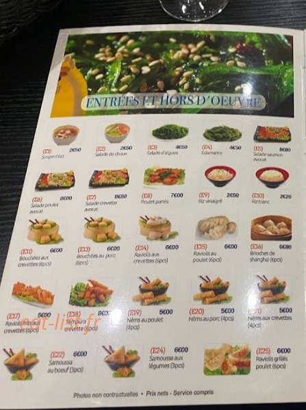 Ume sushi — carte page 1