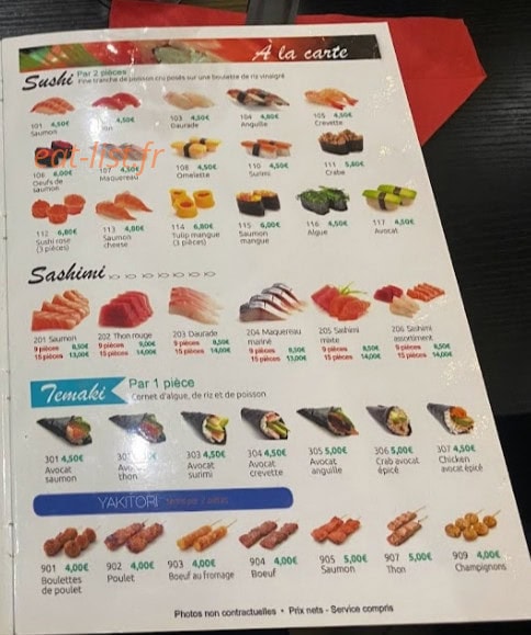 Ume sushi — carte page 5
