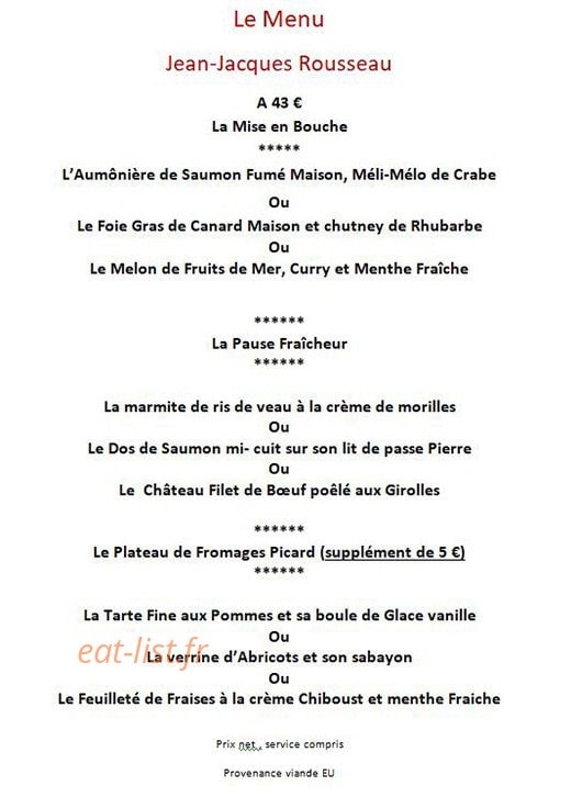 Auberge de Fontaine — carte page 2