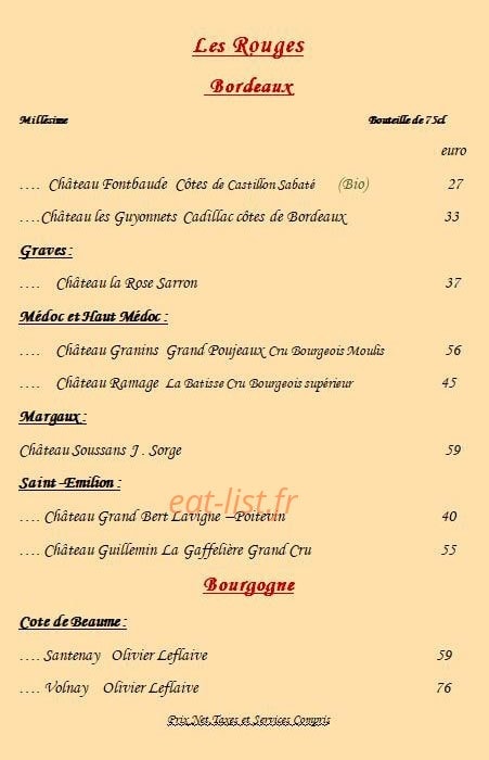 Auberge de Fontaine — carte page 6