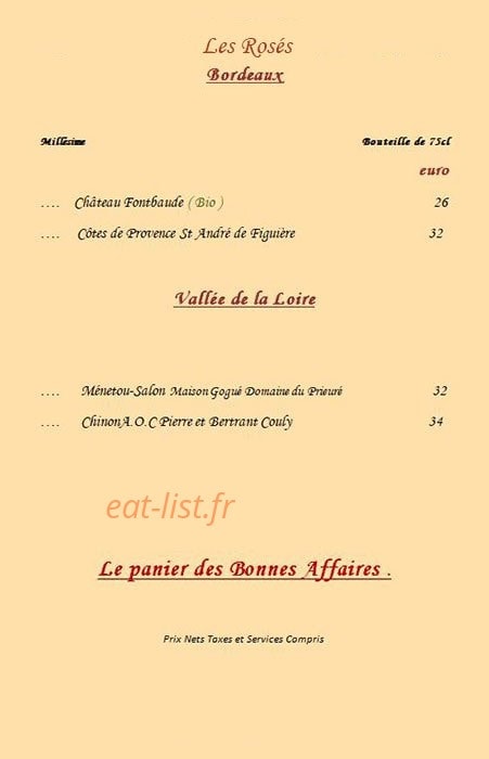 Auberge de Fontaine — carte page 9