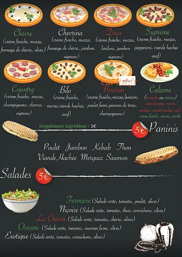 Au temps du food — carte page 3