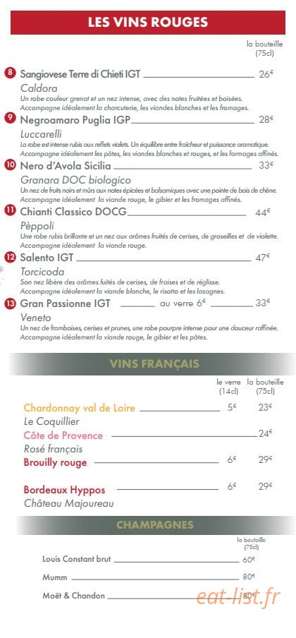 Campioli Trattoria — carte page 4