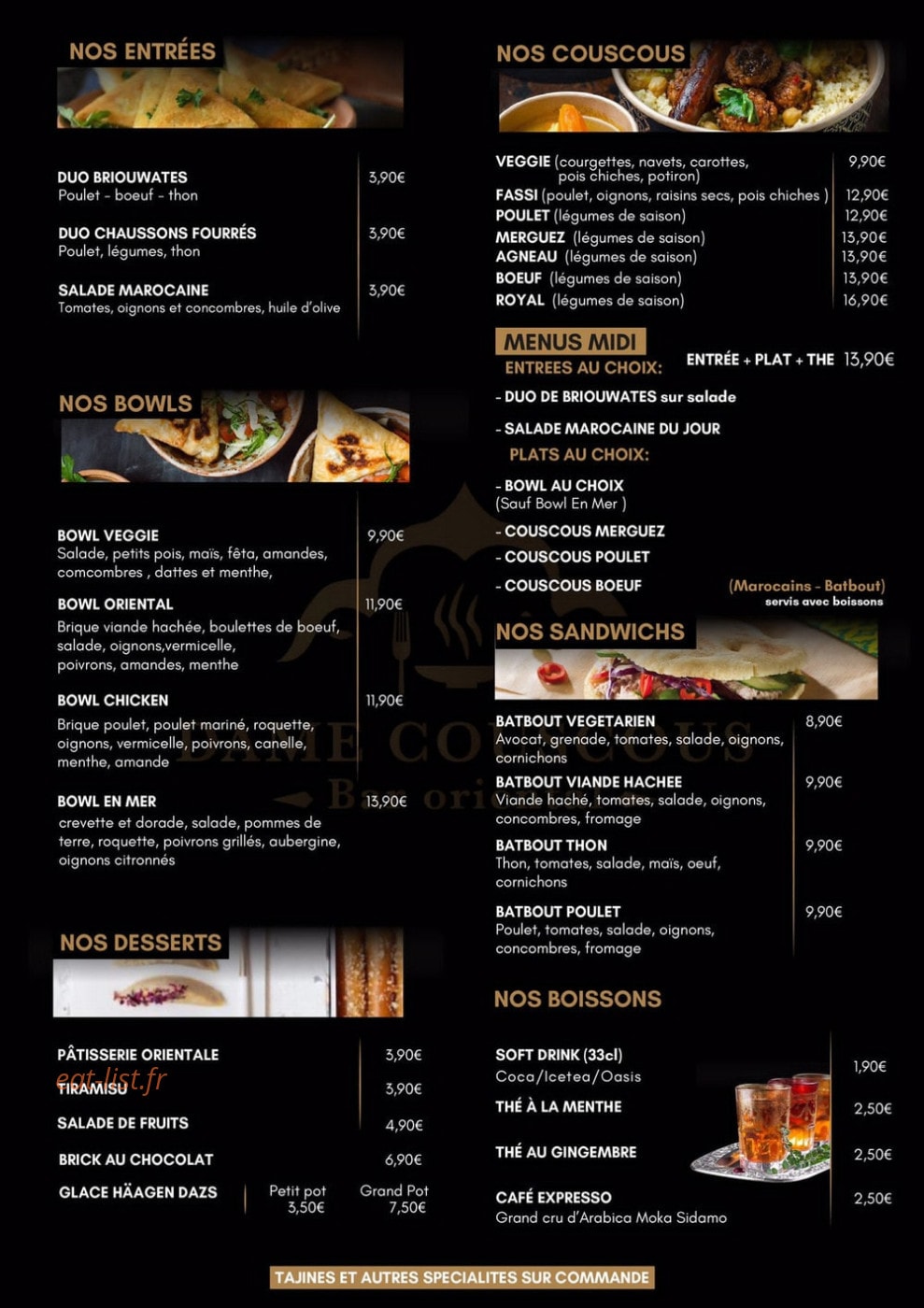 Dame Couscous — carte page 1