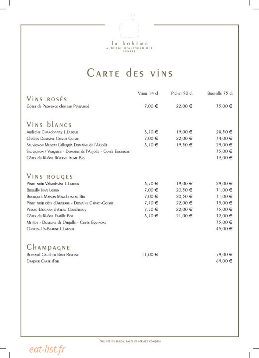 La bohème — carte page 3