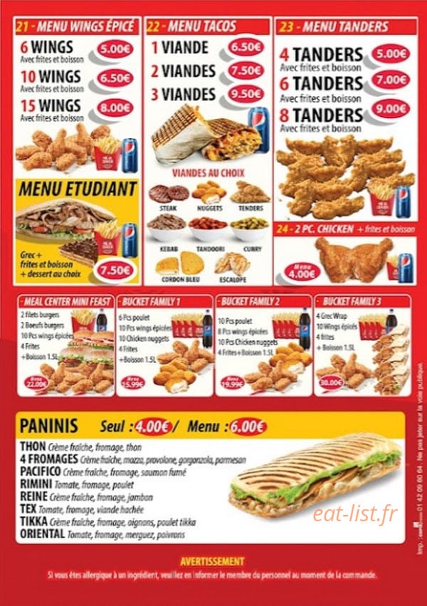 Meal Center — carte page 5