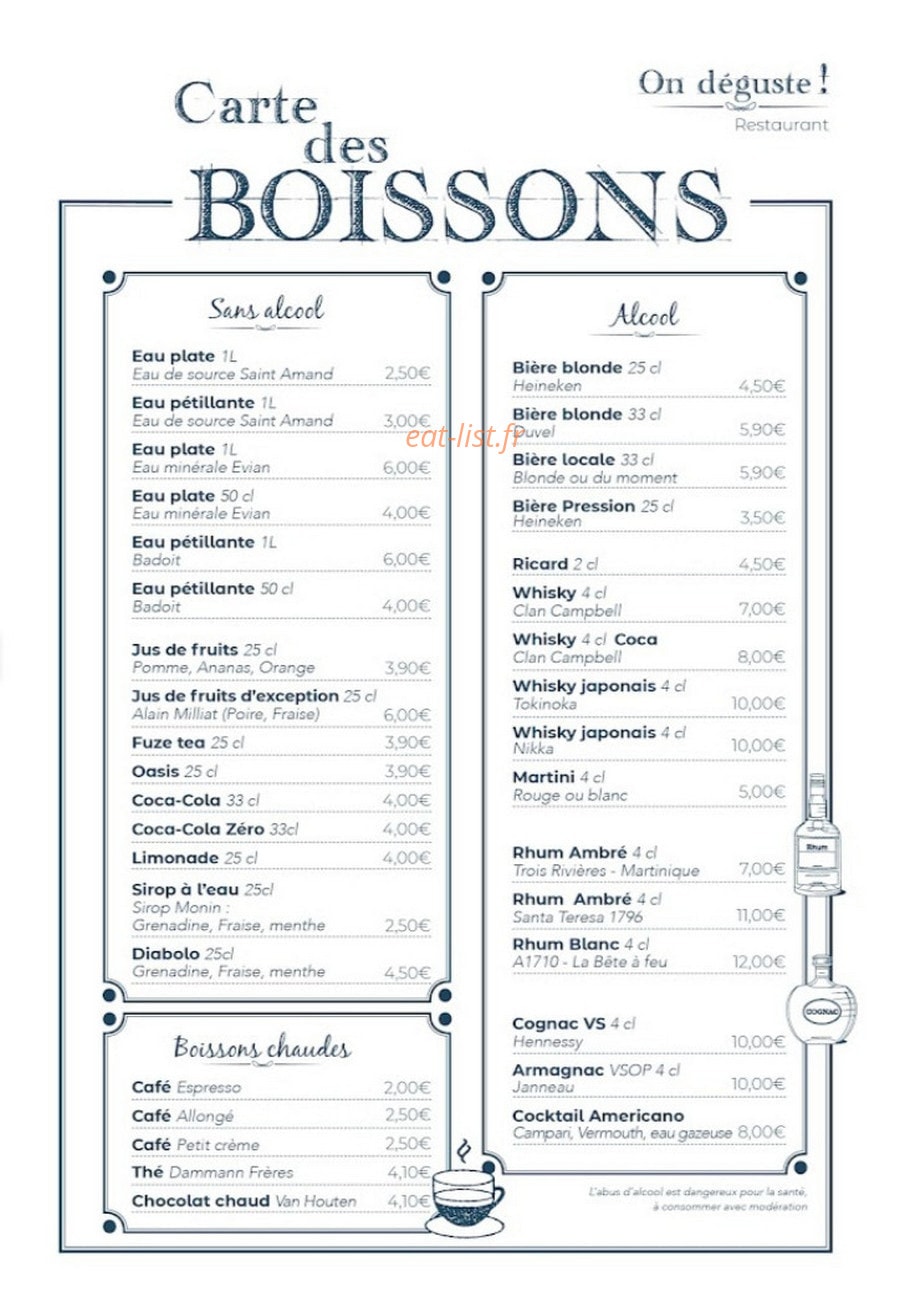 On Déguste — carte page 3