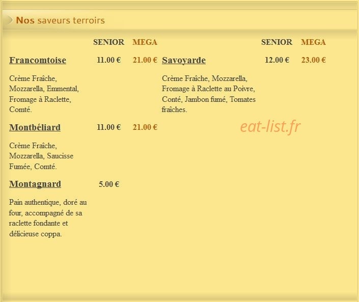 Pizza Lusitalia — carte page 1