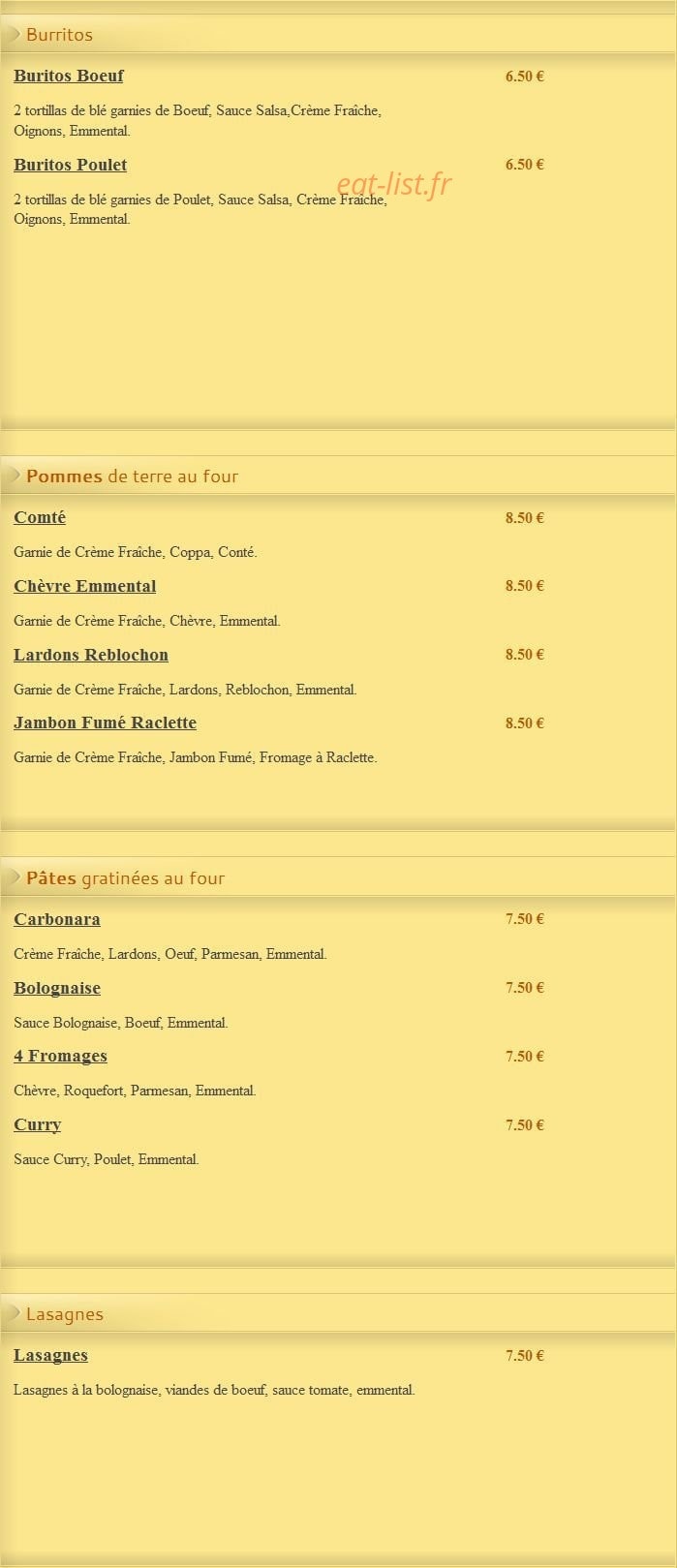 Pizza Lusitalia — carte page 10