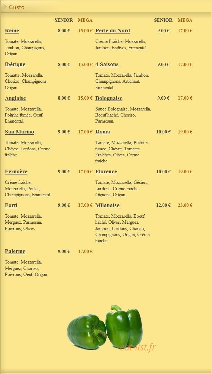 Pizza Lusitalia — carte page 3