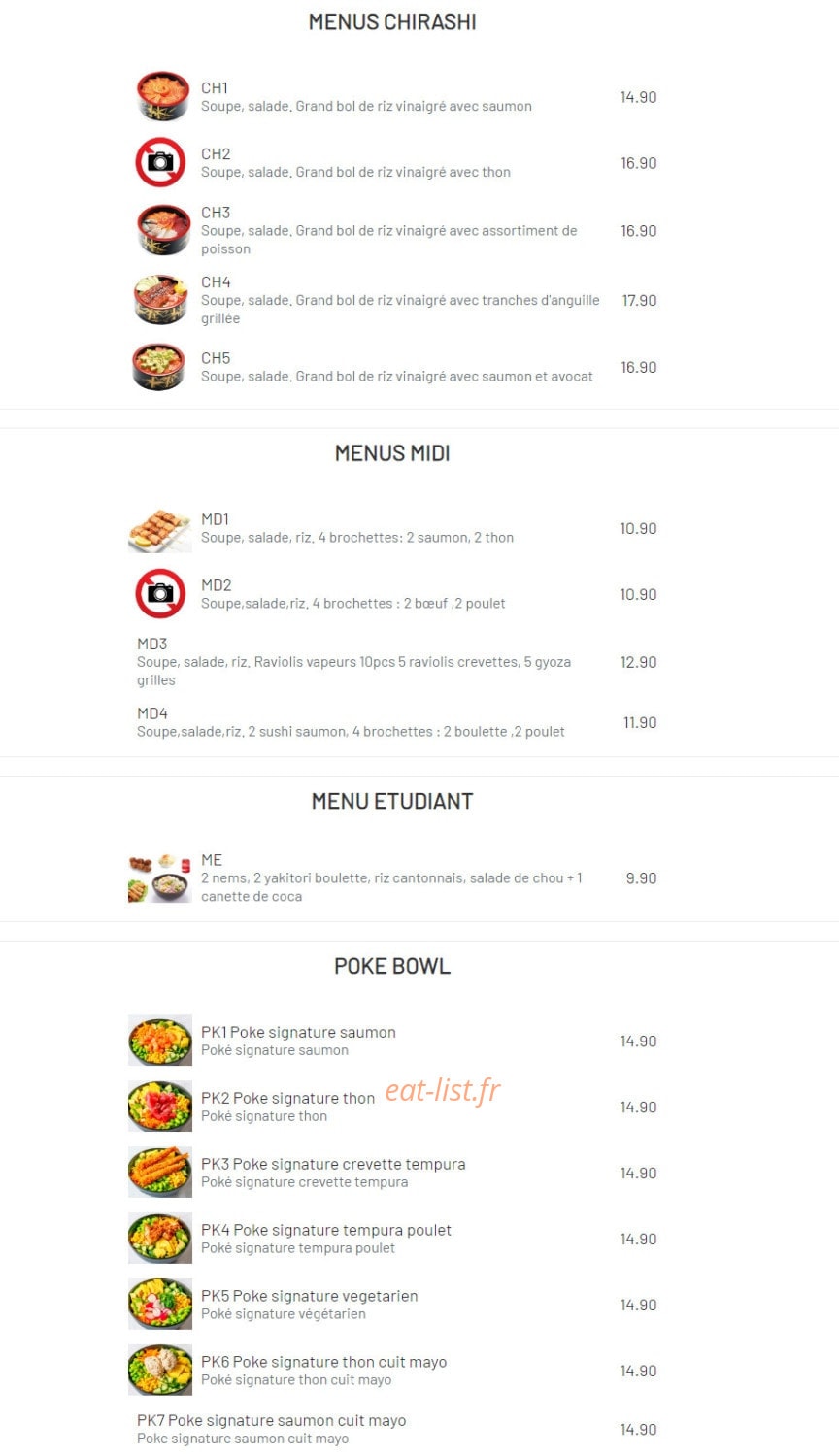 Shiso Sushi — carte page 10