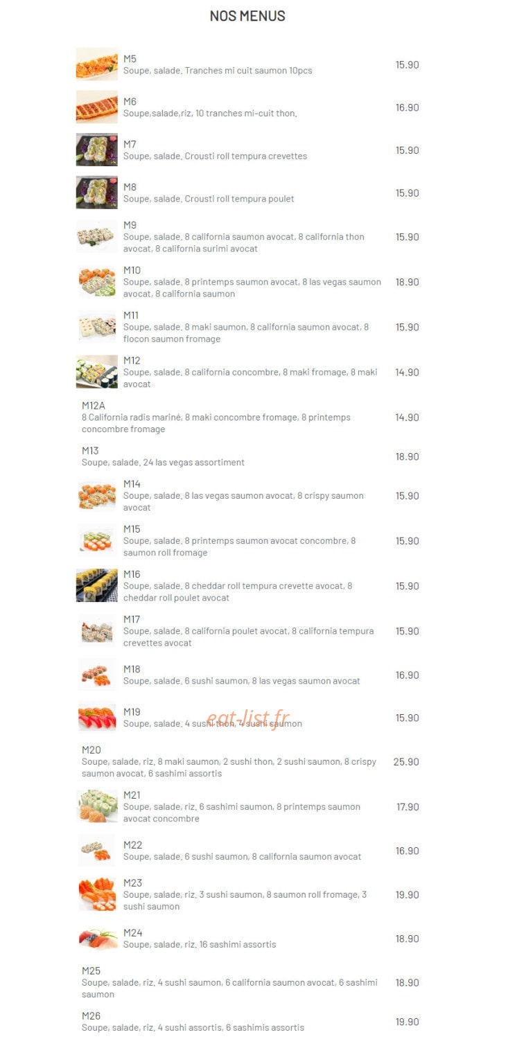 Shiso Sushi — carte page 8