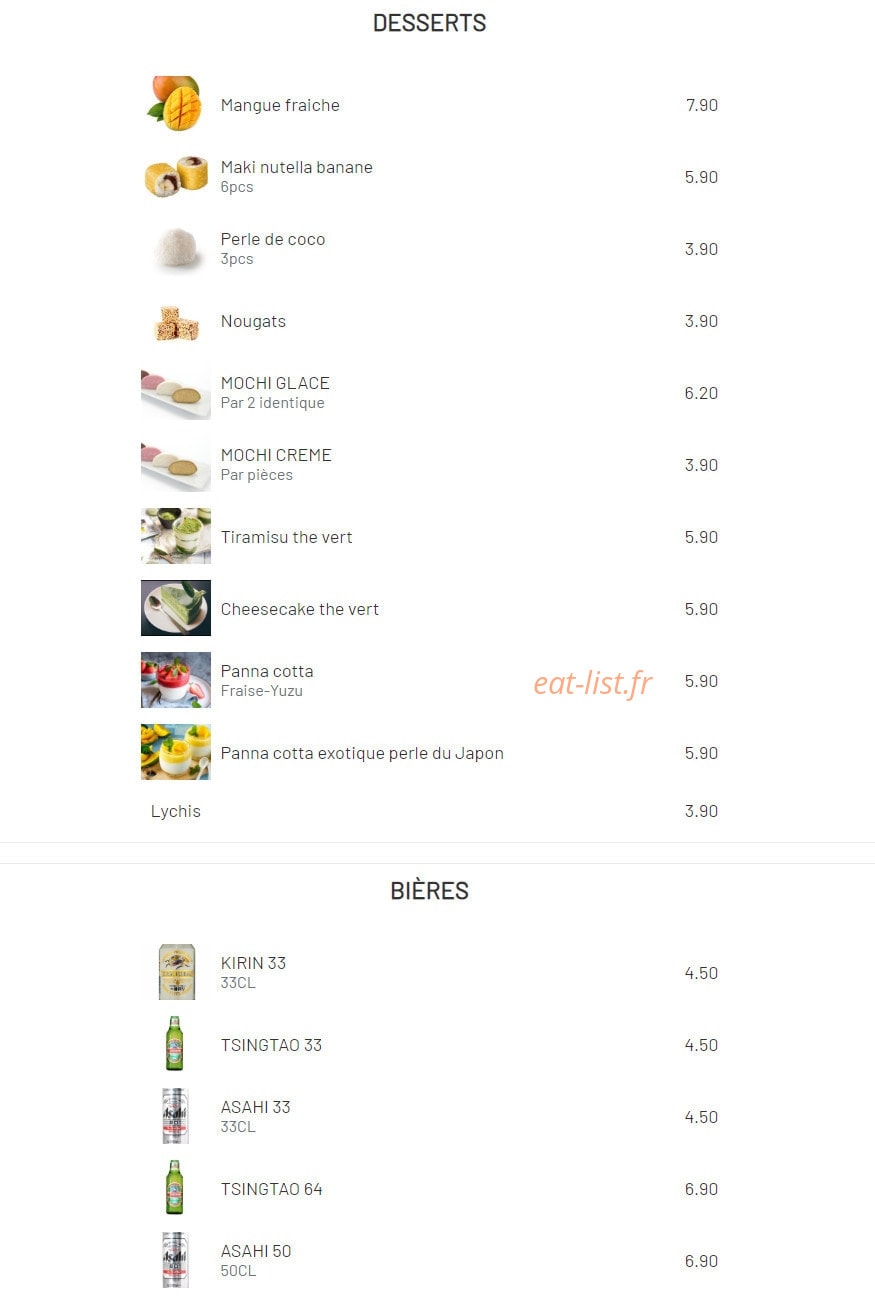 Shiso Sushi — carte page 13