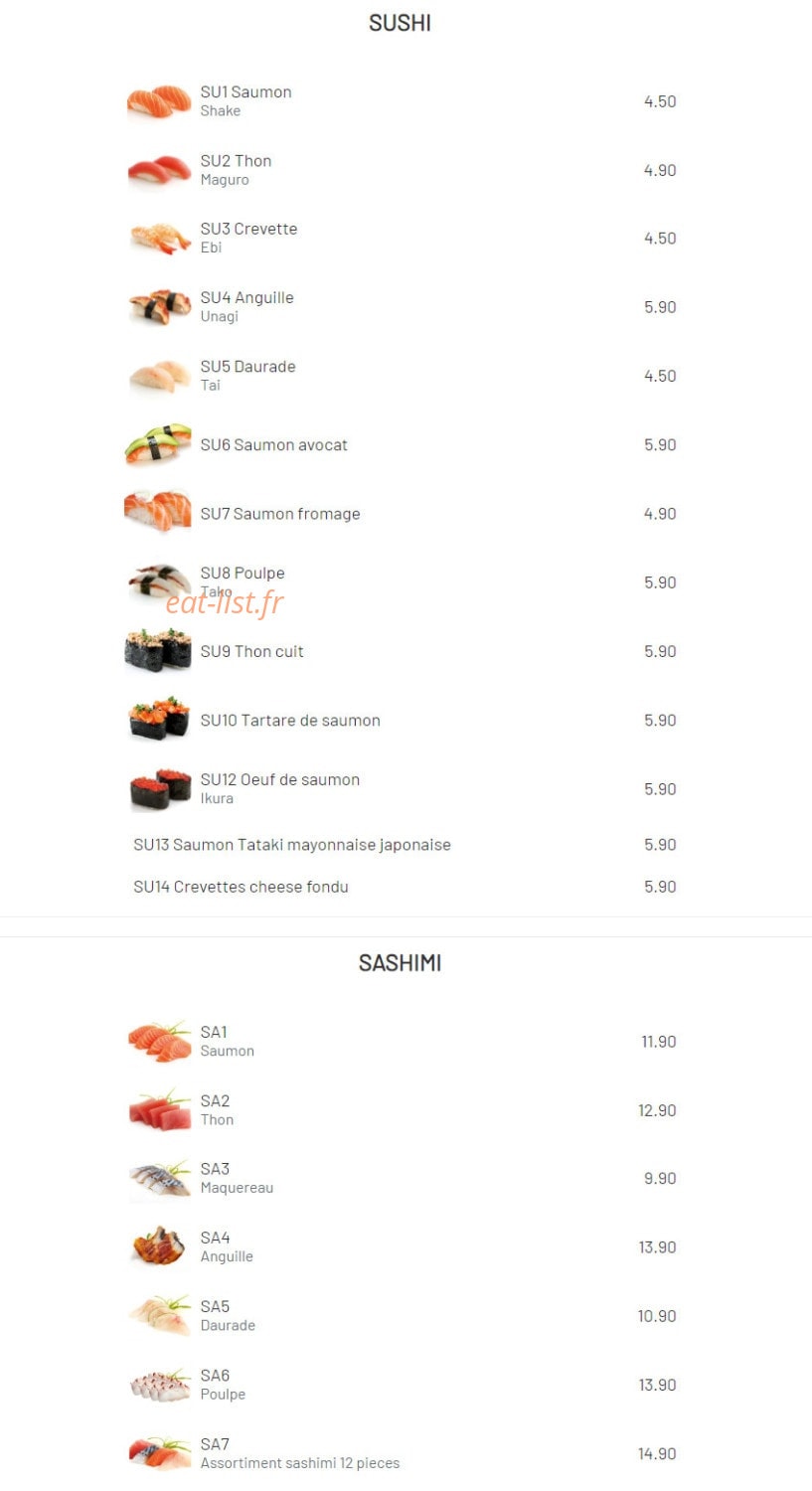 Shiso Sushi — carte page 3