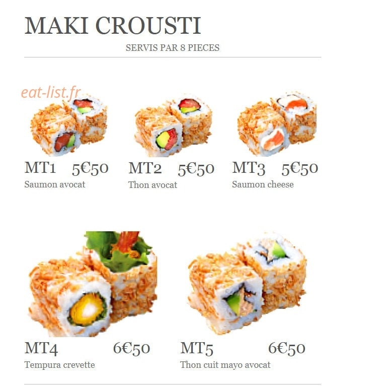 Sushiki — carte page 21