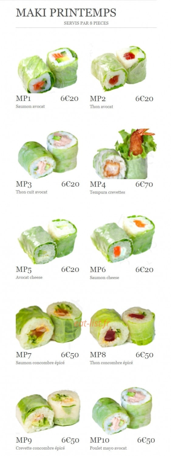 Sushiki — carte page 23