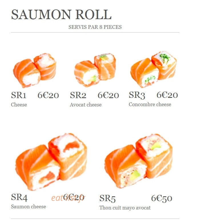 Sushiki — carte page 22