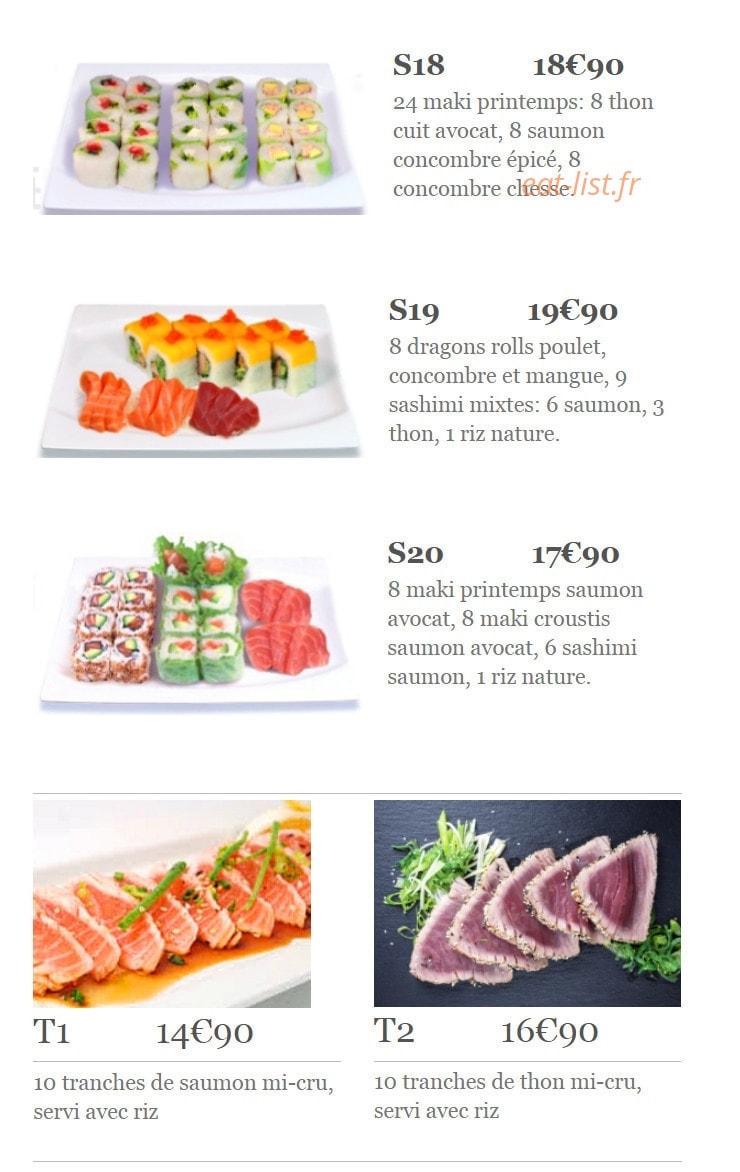 Sushiki — carte page 10