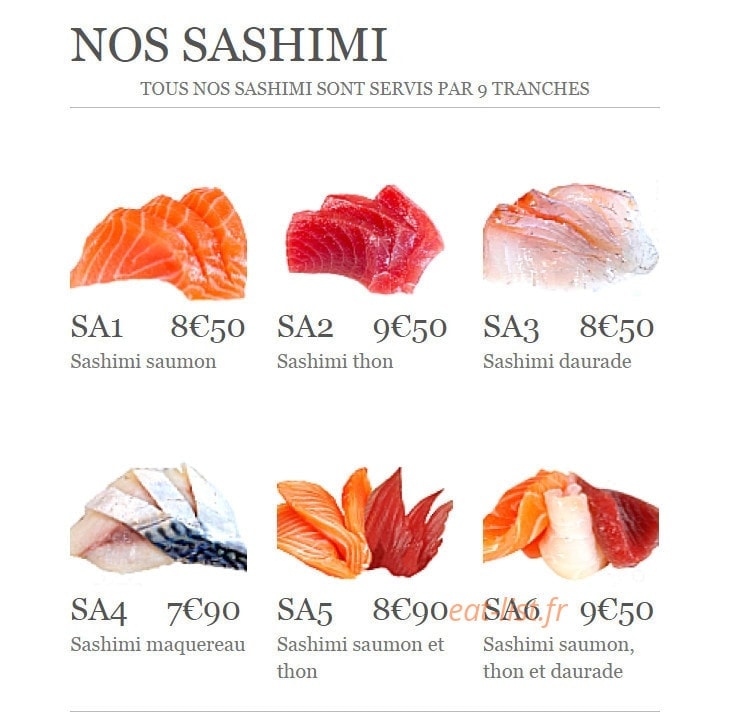 Sushiki — carte page 26