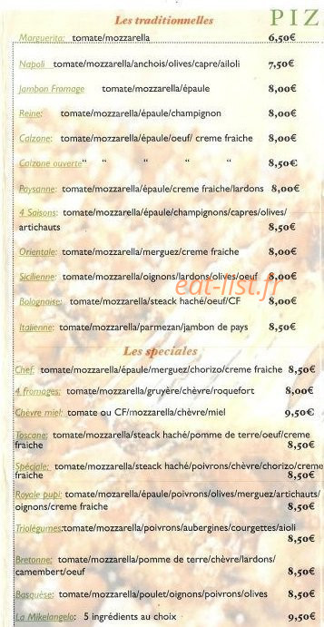Chez Mikelangelo — carte page 4