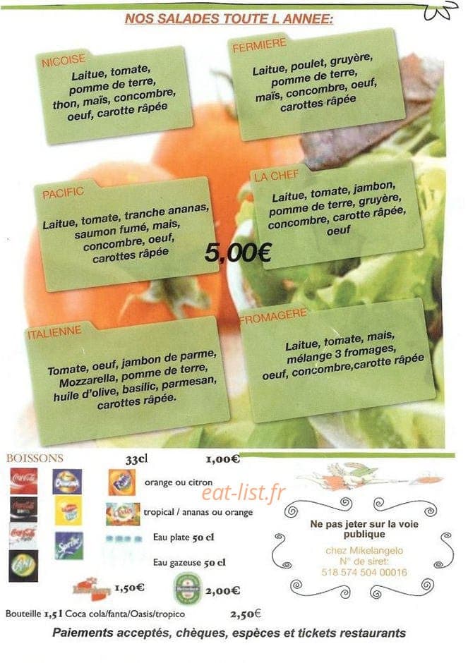Chez Mikelangelo — carte page 7