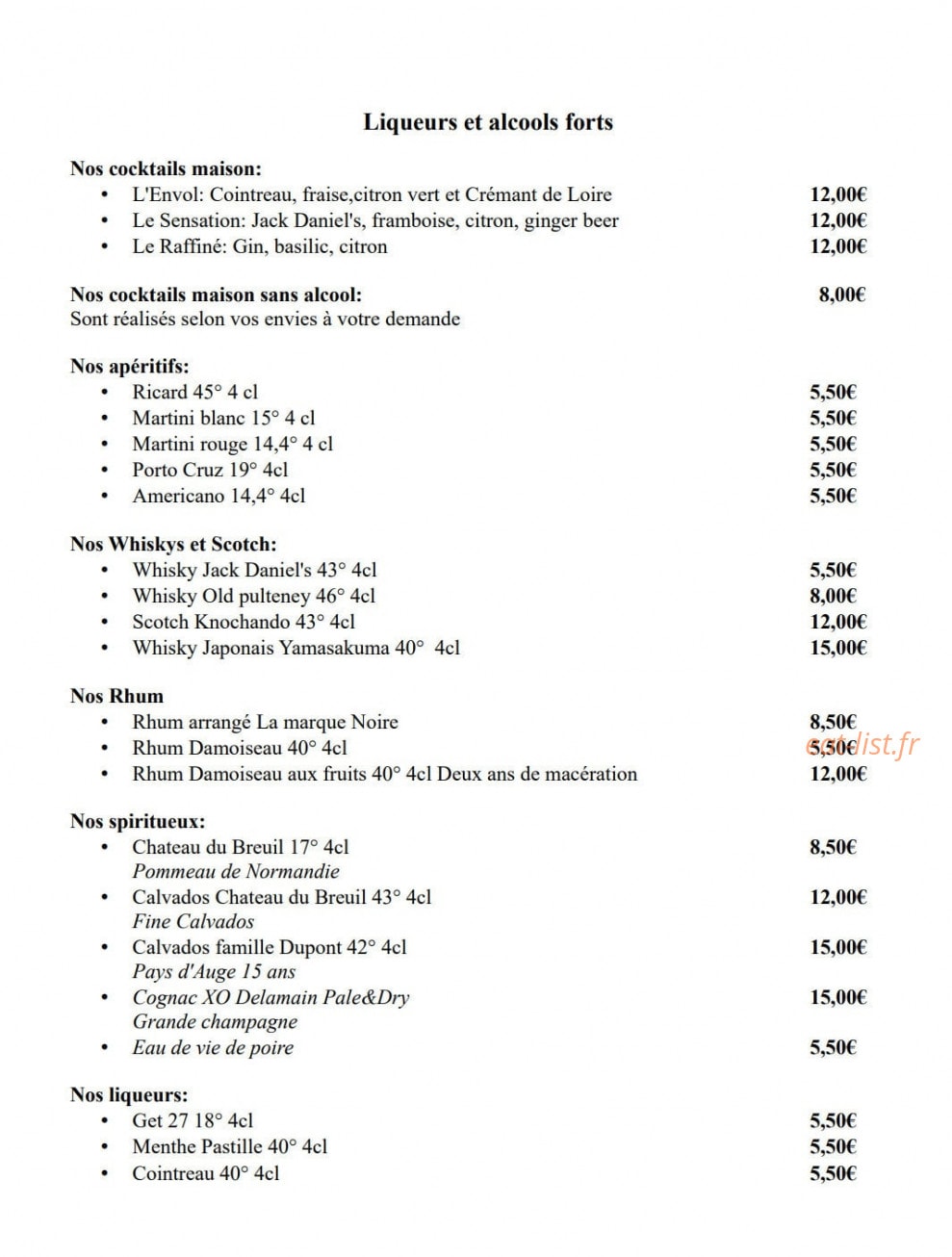 Beer's Corner — carte page 17