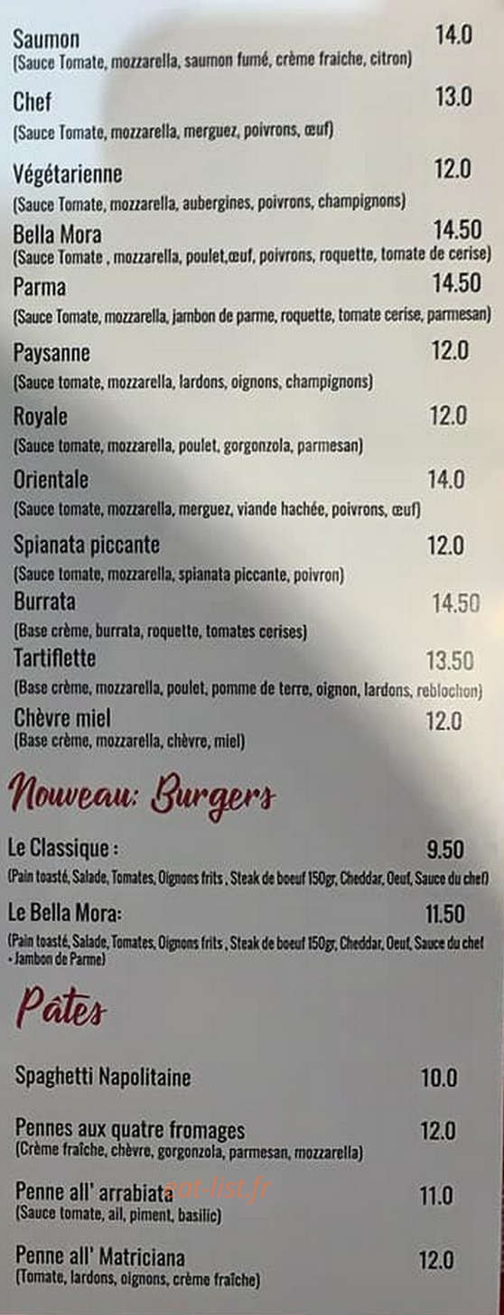 Bella Mora — carte page 3