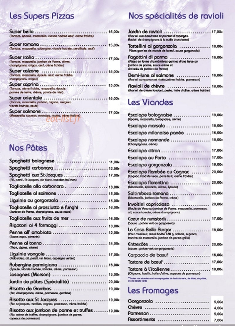 Casa Bello — carte page 3