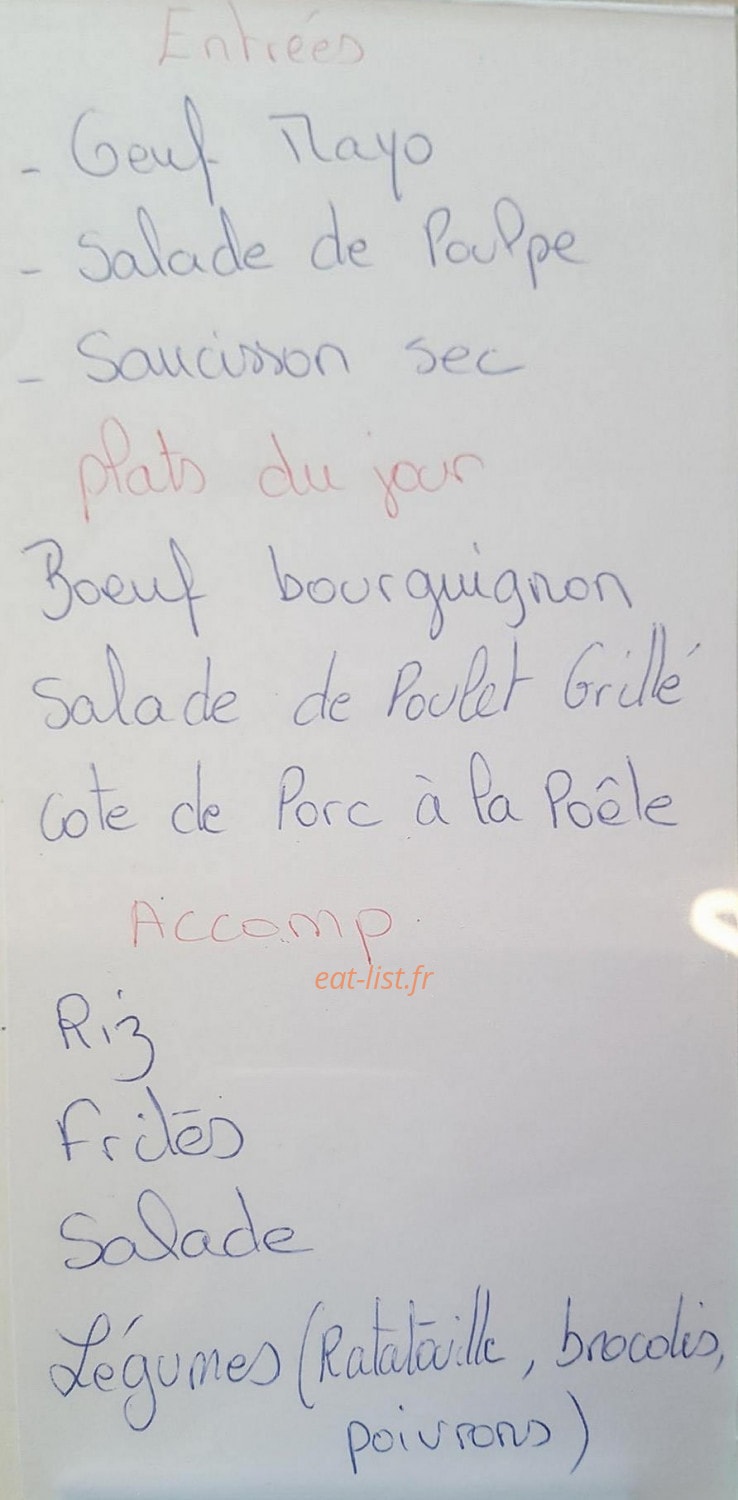 Chez Emilia — carte page 1