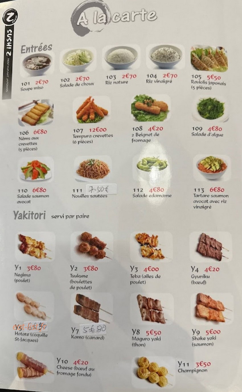 Sushi Z — carte page 1