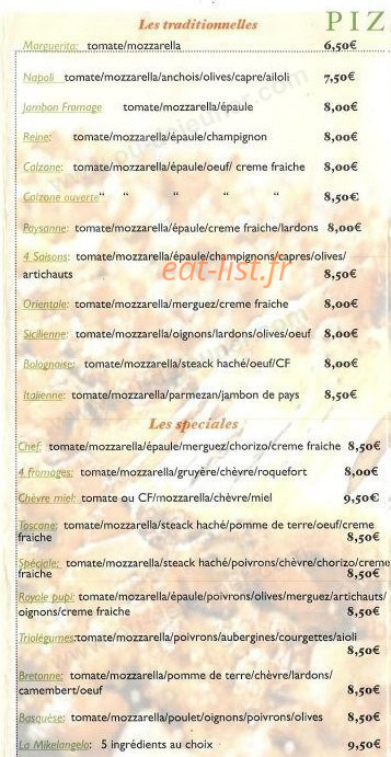 Chez Mikelangelo — carte page 4