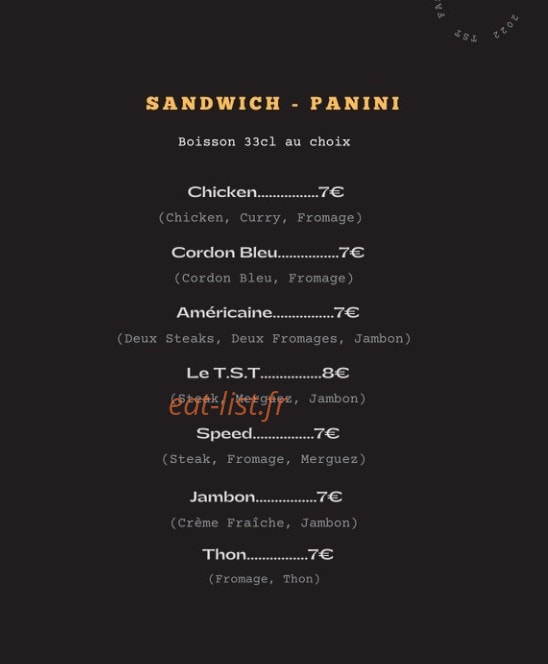 Tst Fast Food — carte page 2