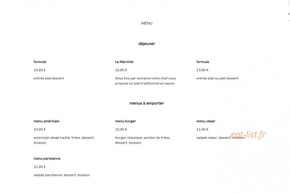 Le Café de la Gare — carte page 2