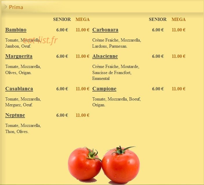 Pizza Lusitalia — carte page 2